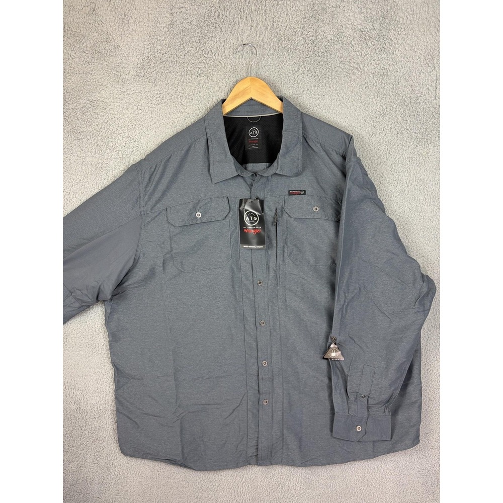 Wrangler ATG Shirt Mens 3XL Gray All Terrain Gear Long Sleeve Hiking Utility New